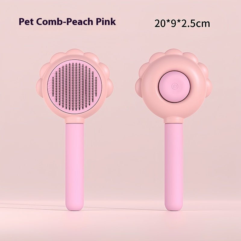 2 In 1 Selbstreinigender Hundebürste Kamm mit Spray Haustiere Pflege Haarentferner Kämme Bürste Schwimmendes Haar Haustier Pflegebürste Haustierprodukte - Zampycare.com