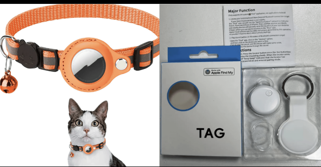 Smart - Cat Premium Set: Reflektierendes Halsband + AirTag Halterung - Zampycare.com