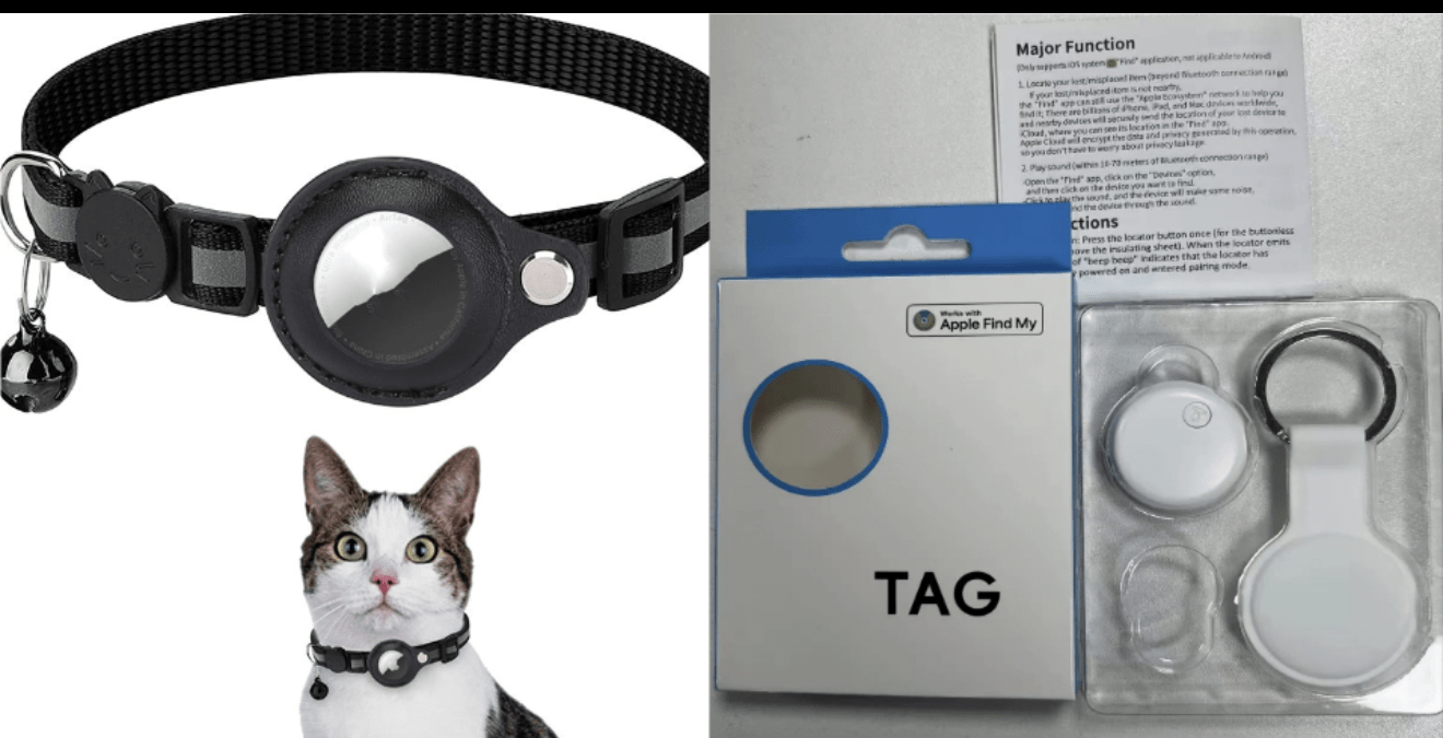 Smart - Cat Premium Set: Reflektierendes Halsband + AirTag Halterung - Zampycare.com