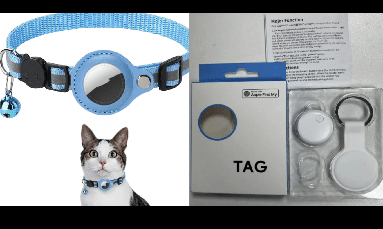 Smart - Cat Premium Set: Reflektierendes Halsband + AirTag Halterung - Zampycare.com
