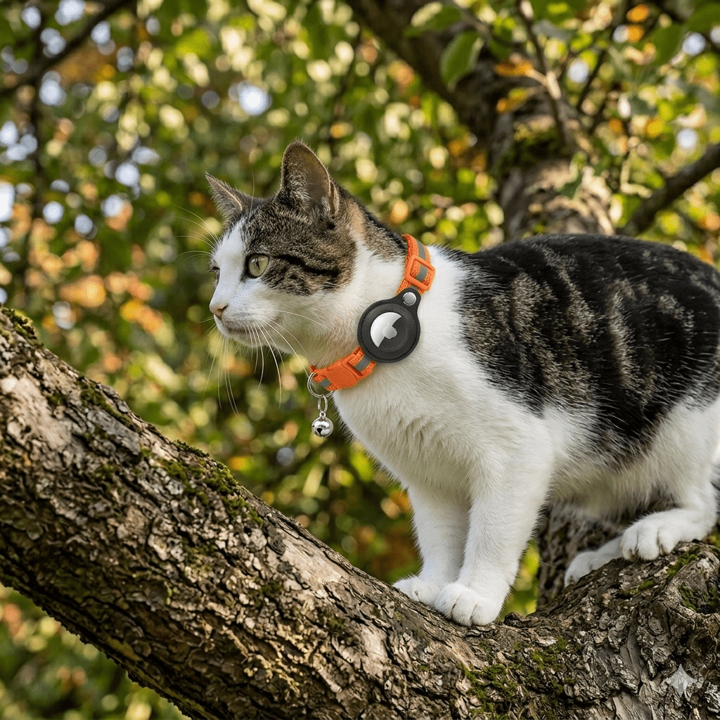 Smart – Premium-Set für Katzen: Reflektierendes Halsband + Apple-kompatibles GPS - Zampycare.com
