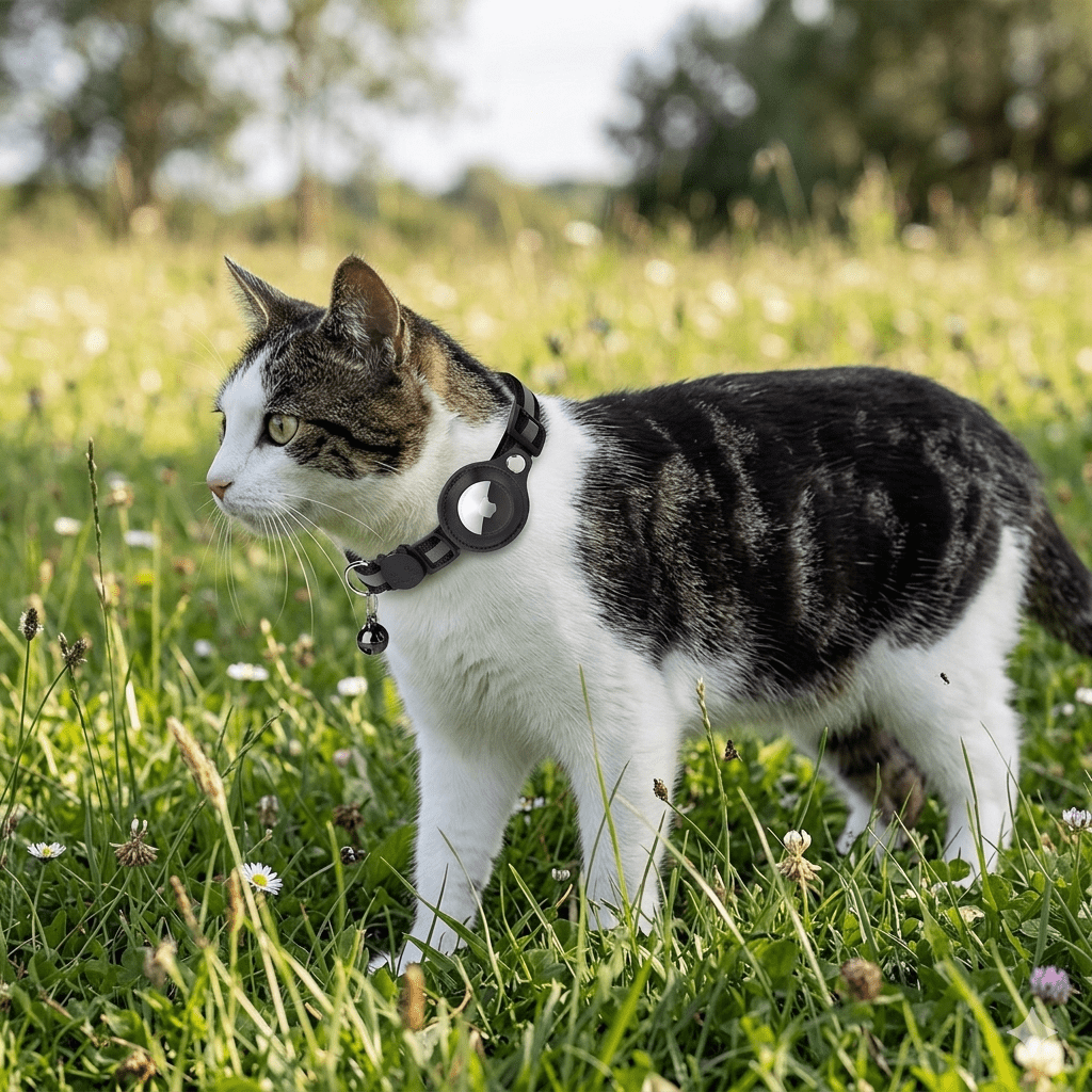 Smart – Premium-Set für Katzen: Reflektierendes Halsband + Apple-kompatibles GPS - Zampycare.com